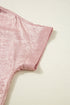 Shimmering Crinkle Texture Short Sleeve Button Down Shirt