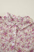 Shimmering Floral Print Collared Button Down Blouse