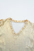 Shimmering Frilled V Neck Puff Sleeve Babydoll Blouse