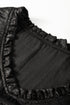 Shimmering Frilled V Neck Puff Sleeve Babydoll Blouse