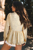 Shimmering Frilled V Neck Puff Sleeve Babydoll Blouse
