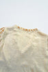 Shimmering Frilled V Neck Puff Sleeve Babydoll Blouse