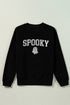 Shimmering Ghost Graphic Relaxed Fit Pullover Sweatshirt