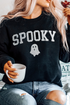 Shimmering Ghost Graphic Relaxed Fit Pullover Sweatshirt