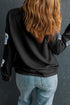Shimmering Ghost Print Relaxed Fit Pullover Sweatshirt