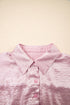 Shimmering Metallic Texture Short Sleeve Button Down Shirt