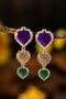 Shimmering Rhinestone Heart Statement Drop Earrings