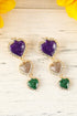 Shimmering Rhinestone Heart Statement Drop Earrings