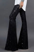 Shimmering Sequin Embellished Wide Leg Statement Pants