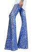 Shimmering Sequin Embellished Wide Leg Statement Pants