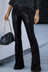 Shimmering Sequin Embellished Wide Leg Statement Pants
