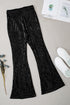 Shimmering Sequin Embellished Wide Leg Statement Pants