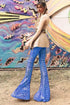 Shimmering Sequin Embellished Wide Leg Statement Pants
