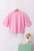 Shimmering Sequin Round Neck Fringed Hem Crop Top