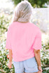 Shimmering Sequin Round Neck Fringed Hem Crop Top