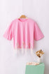 Shimmering Sequin Round Neck Fringed Hem Crop Top