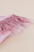 Shimmering Sequin Ruffle Sleeve Mesh Accent Top