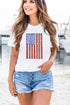 Shimmery Sequin Star Stripe Graphic Short Sleeve Tee