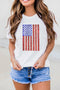 Shimmery Sequin Star Stripe Graphic Short Sleeve Tee