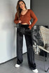 Shiny Velvet High Waist Drawstring Wide Leg Pants