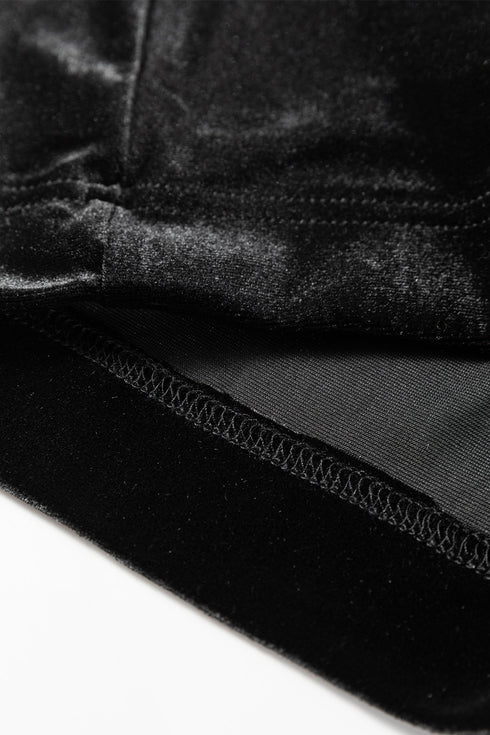 Shiny Velvet High Waist Drawstring Wide Leg Pants