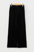 Shiny Velvet High Waist Drawstring Wide Leg Pants