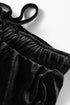 Shiny Velvet High Waist Drawstring Wide Leg Pants