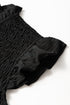 Shirred Bodice Square Neck Ruffle Sleeve Peplum Top