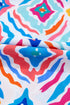Shirred Mock Neck Geometric Print Flutter Sleeve Blouse