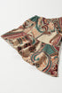 Shirred Off Shoulder Paisley Print Draped Sleeve Blouse