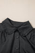 Shirt Style Button Down Puff Sleeve Ruffle Hem Dress