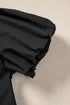 Shirt Style Button Down Puff Sleeve Ruffle Hem Dress