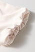 Short Puff Sleeve Bow Tie Ruffle Hem Blouse