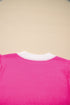 Short Puff Sleeve Script Graphic Knit Sweater