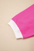 Short Puff Sleeve Script Graphic Knit Sweater