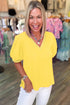 Short Puff Sleeve V Neck Wrap Waist Peplum Blouse