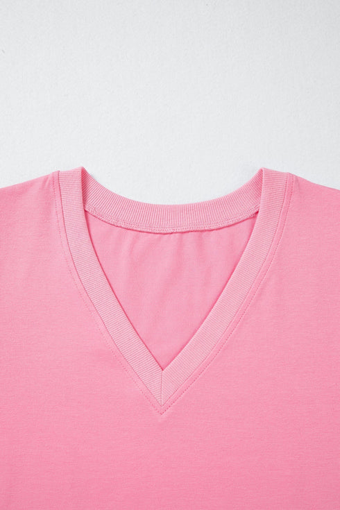 Short Puff Sleeve V Neck Wrap Waist Peplum Blouse