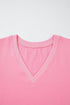 Short Puff Sleeve V Neck Wrap Waist Peplum Blouse