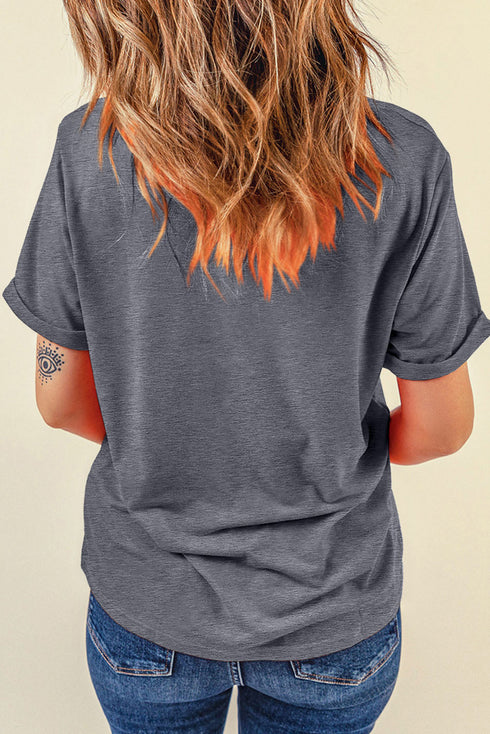 Short Sleeve American Flag Bow Print Graphic Tee