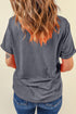 Short Sleeve American Flag Bow Print Graphic Tee