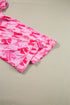 Short Sleeve Bow Print Button Down Pajama Set