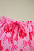 Short Sleeve Bow Print Button Down Pajama Set