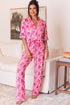 Short Sleeve Bow Print Button Down Pajama Set