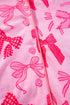 Short Sleeve Bow Print Button Down Pajama Set