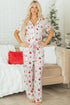 Short Sleeve Button Up Wide Leg Pajama Set