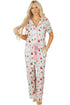 Short Sleeve Button Up Wide Leg Pajama Set