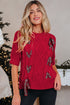Short Sleeve Cable Knit Sweater With Plaid Bow Accents