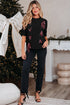 Short Sleeve Cable Knit Sweater With Plaid Bow Accents