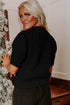 Short Sleeve Cable Knit Sweater With Plaid Bow Accents