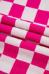 Short Sleeve Checkerboard Pattern Lightweight Knit Sweater